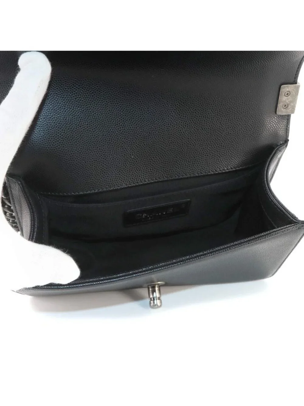 Chanel Boy Small Chain Shoulder Bag Caviar Leather Black